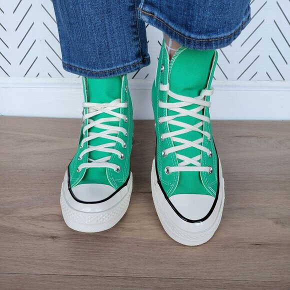 ⭐Converse Chuck Taylor All Star Hi Canvas 10 Womens Shoes Sneaker Green A08613F⭐ - Picture 4 of 13